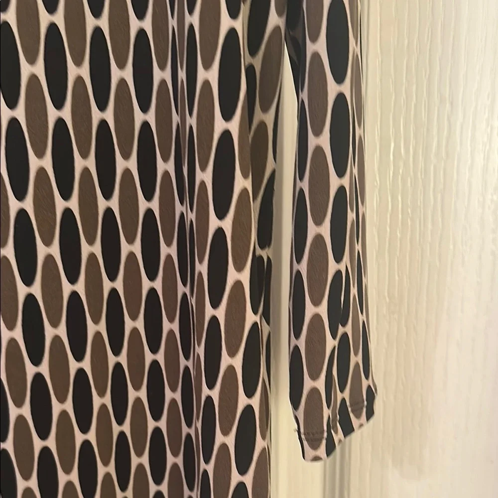 Michael Kors Elegant Black, olive green and taupe Patterned Dress size 4P - Picture 8 of 12